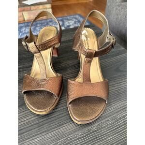 Isaac Mizrahi for Target Bronze Ankle Strap Sandals Sz. 7.5